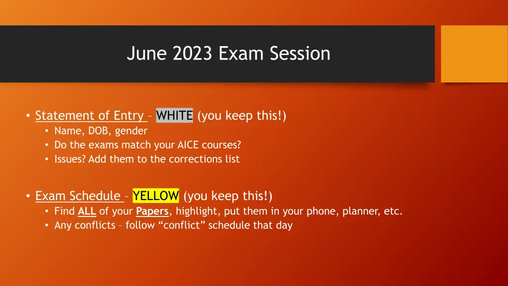 june 2023 exam session