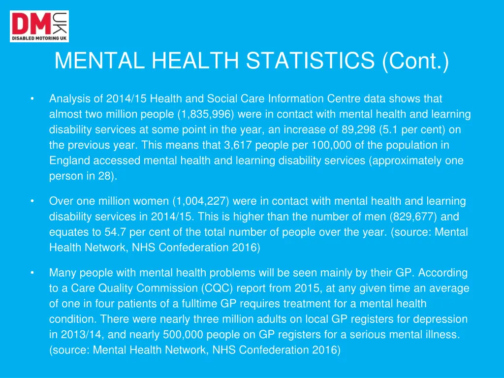 mental health statistics cont