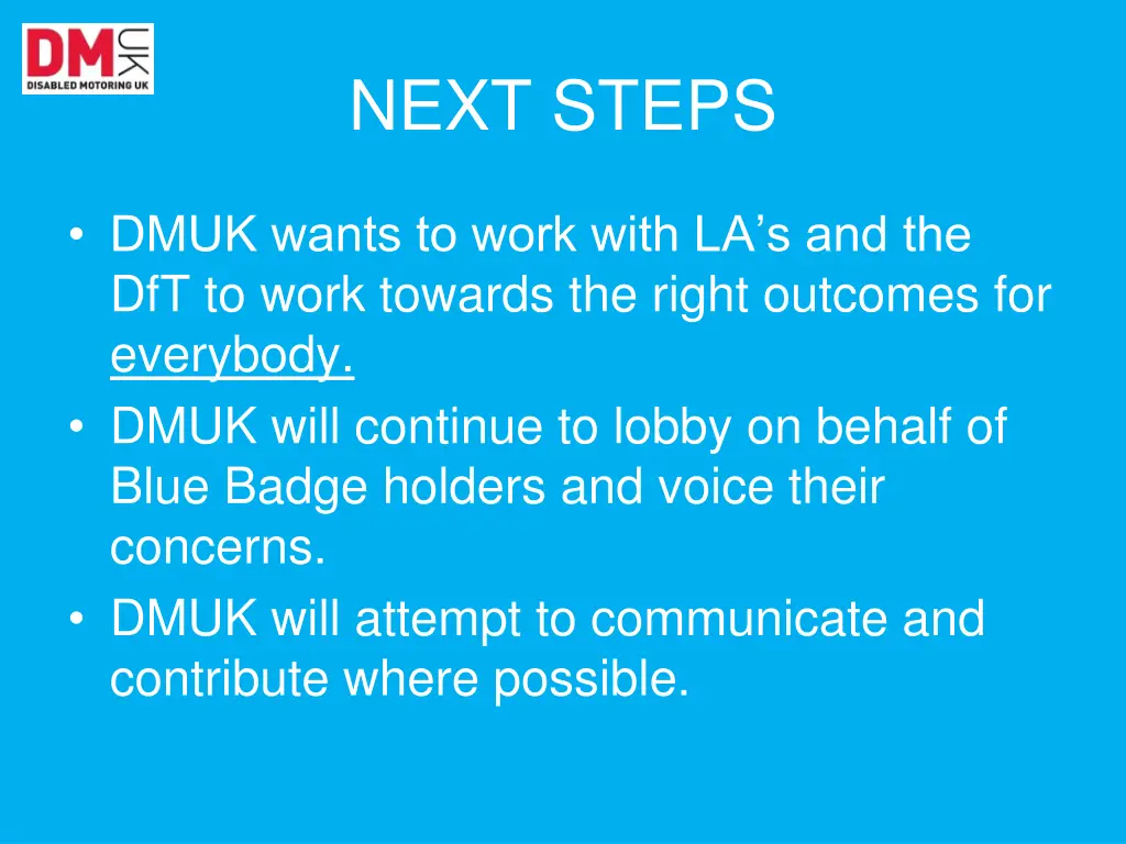 next steps