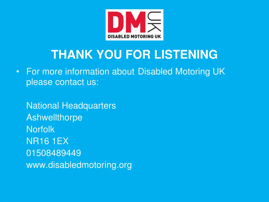 thank you for listening for more information