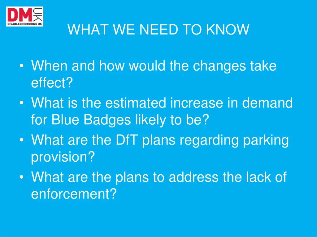what we need to know