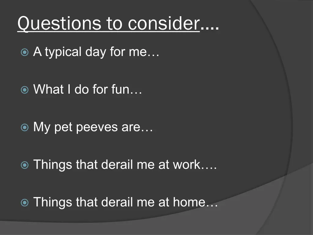 questions to consider