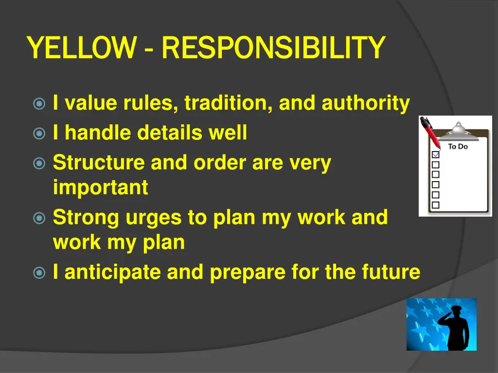yellow yellow responsibility responsibility
