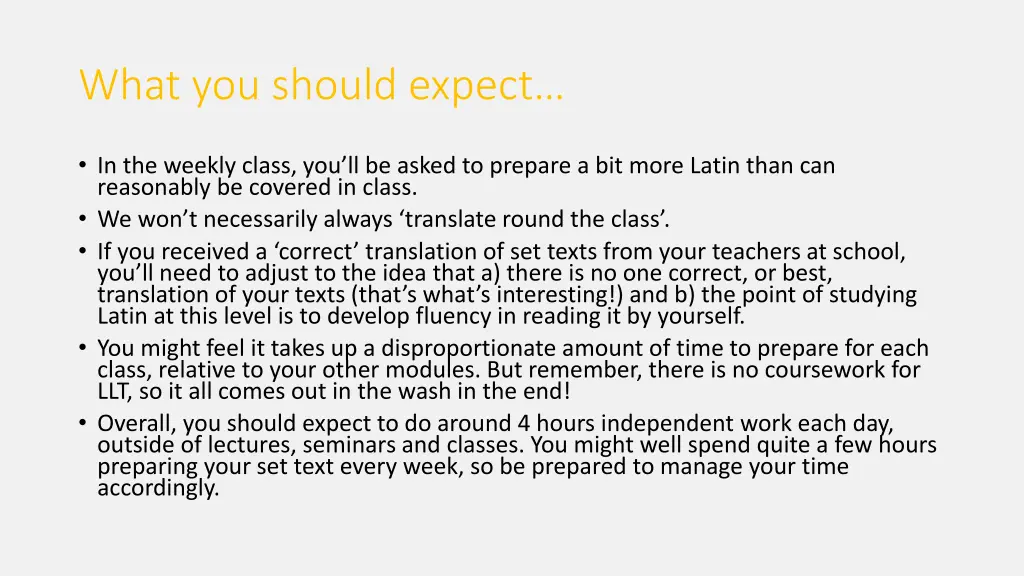 what you should expect