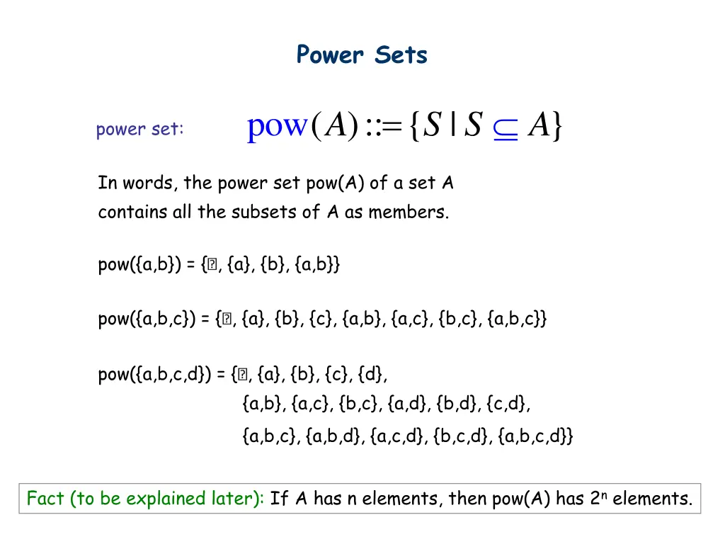 power sets