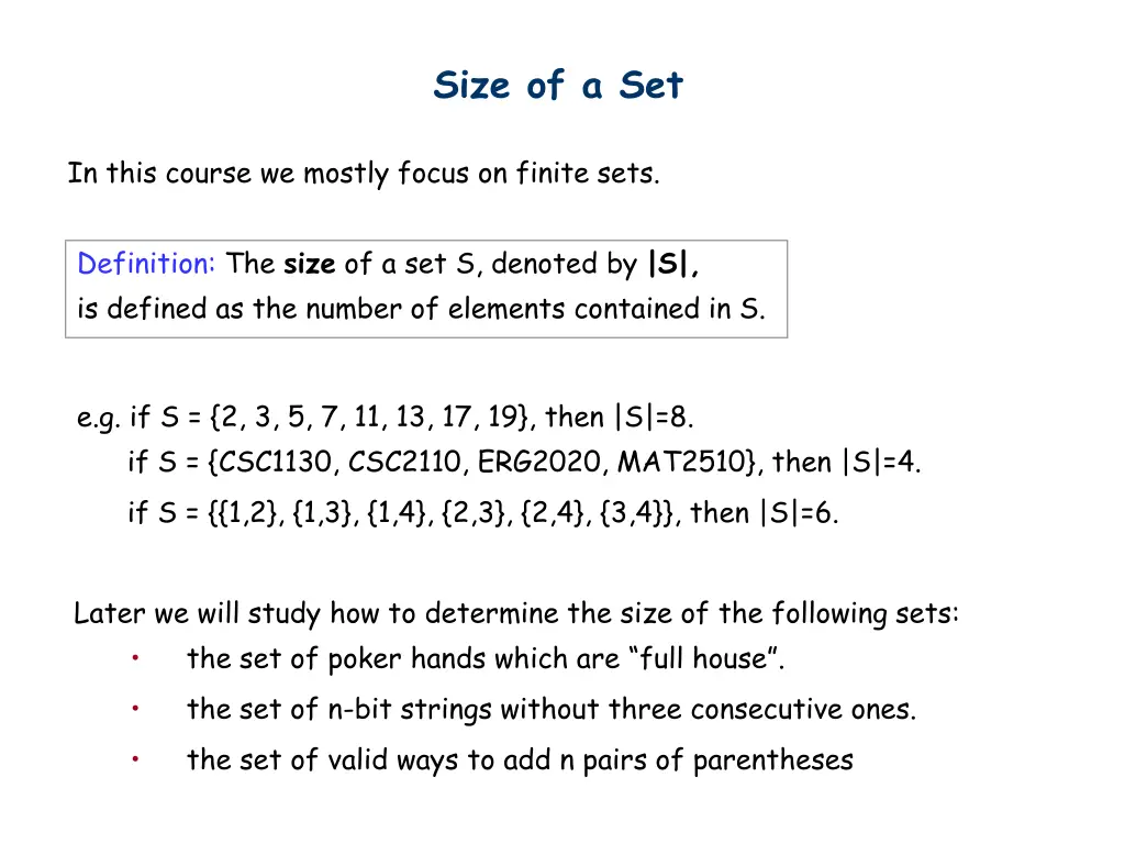 size of a set