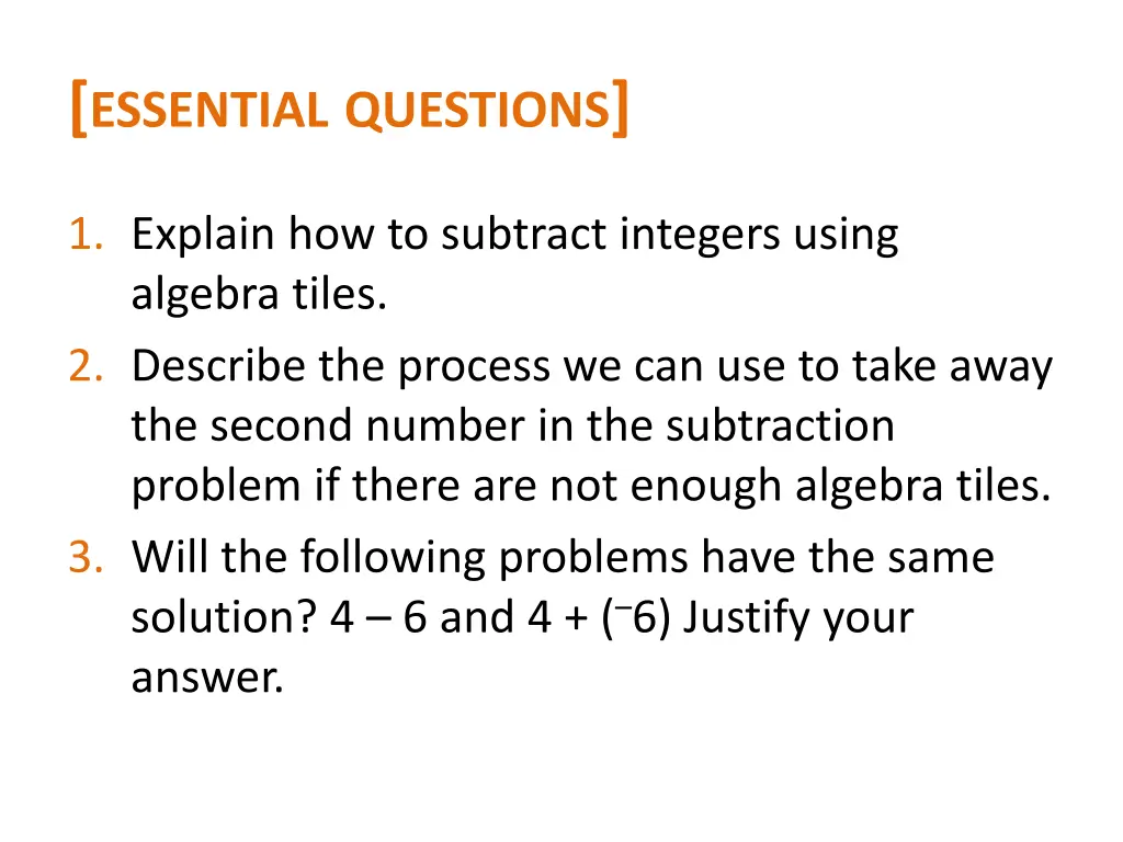 essential questions