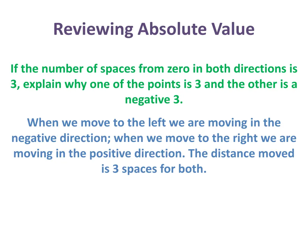 reviewing absolute value 5