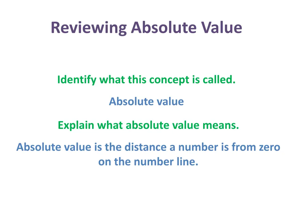 reviewing absolute value 6