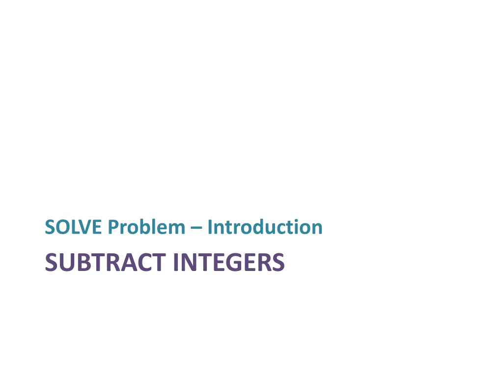 solve problem introduction