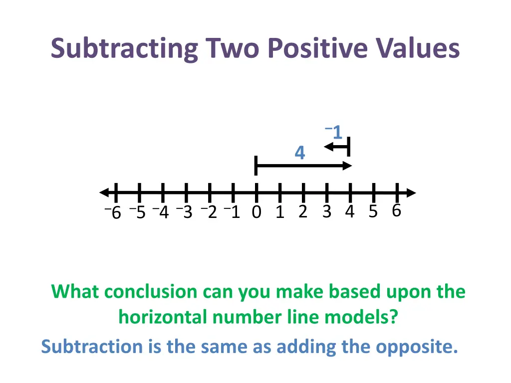 subtracting two positive values 18