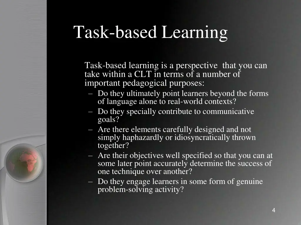task based learning
