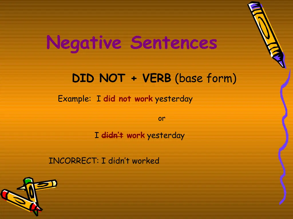 negative sentences