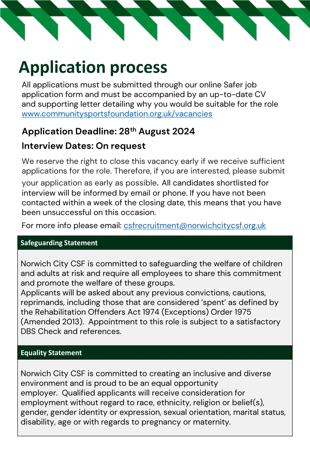 application process all applications must