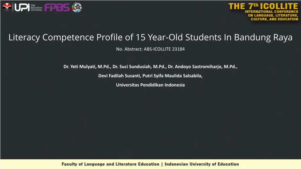 literacy competence profile of 15 year 1
