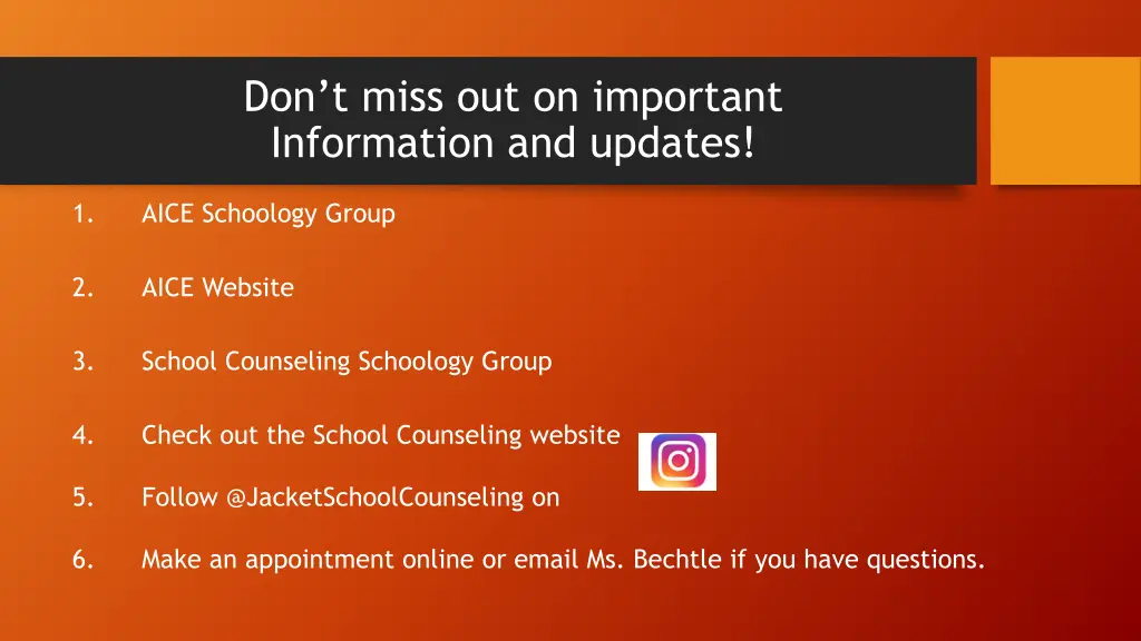 don t miss out on important information