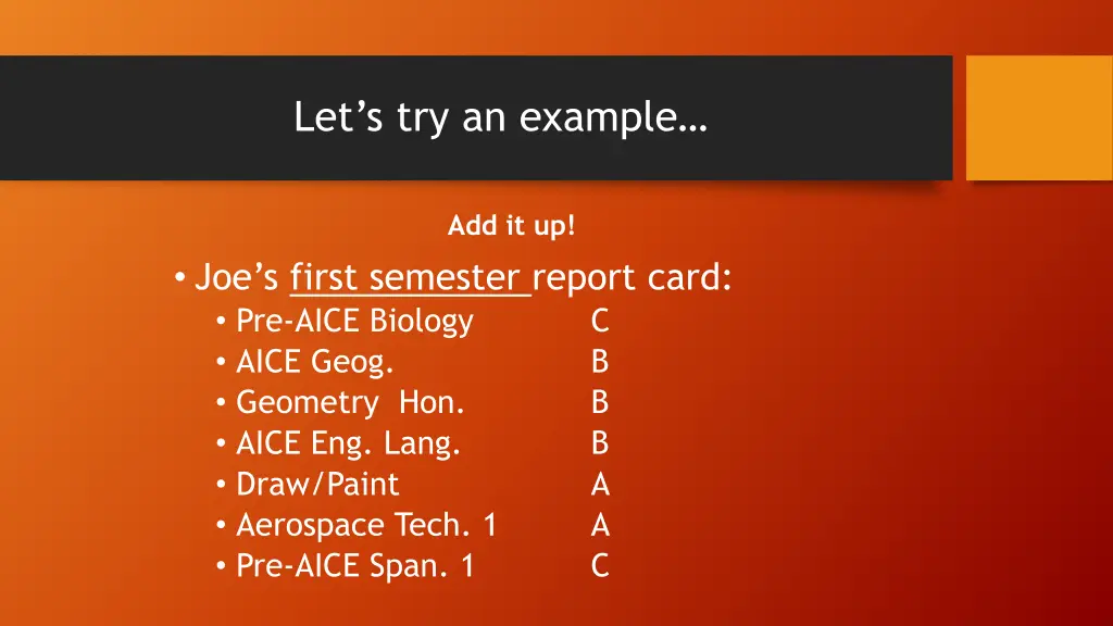 let s try an example