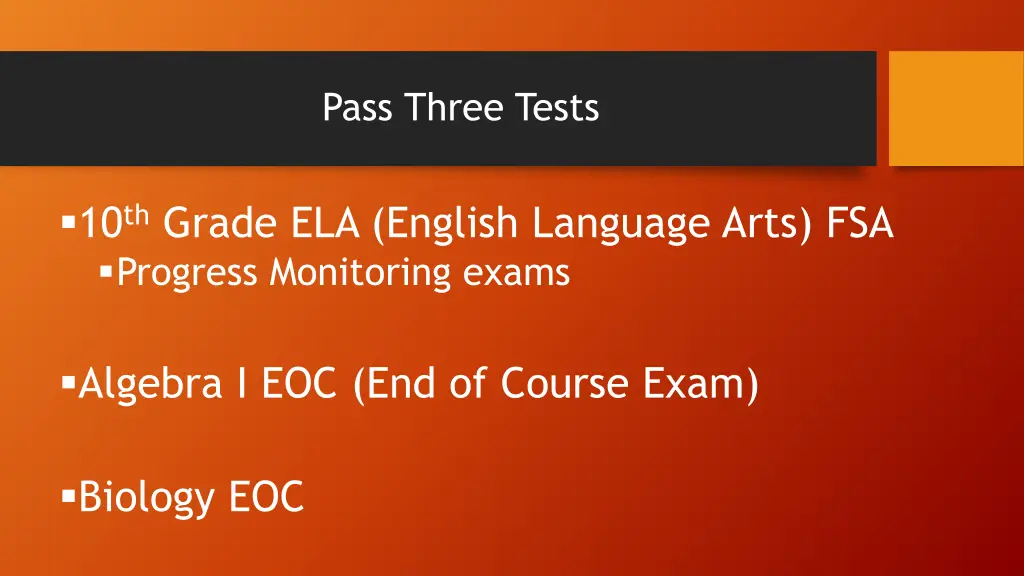 pass three tests