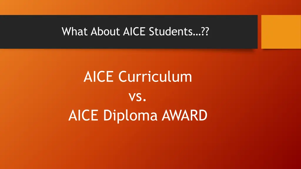 what about aice students
