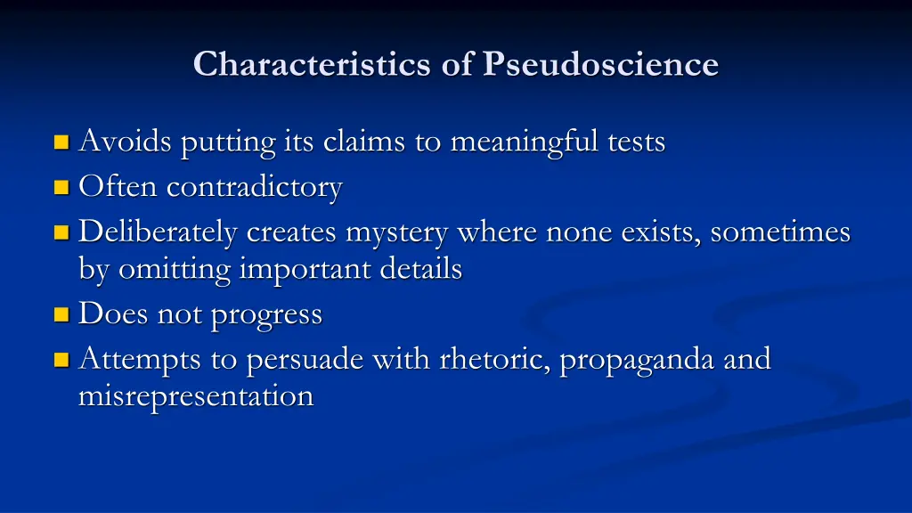 characteristics of pseudoscience 1