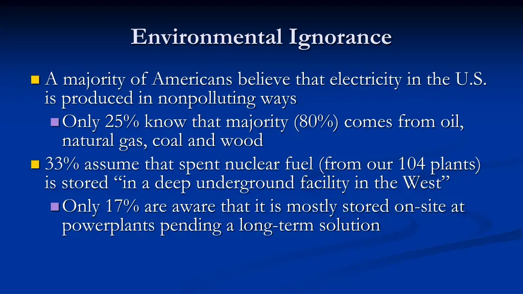 environmental ignorance
