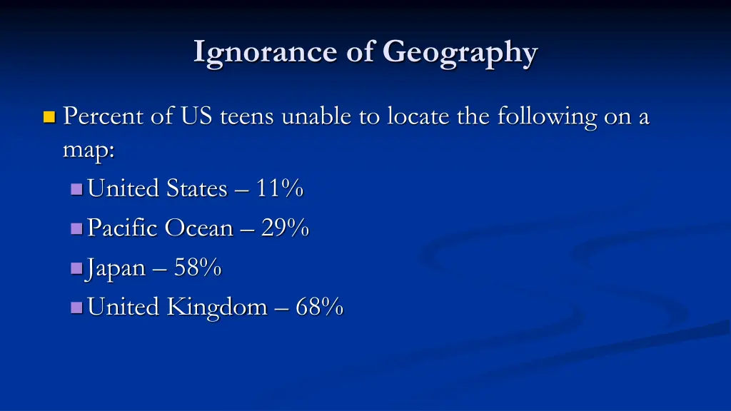 ignorance of geography