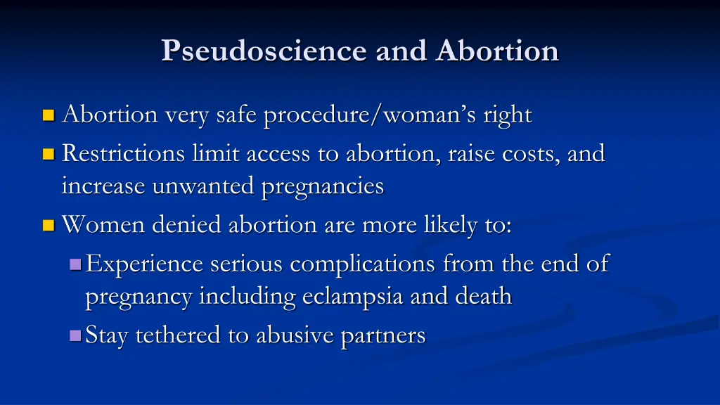 pseudoscience and abortion 2