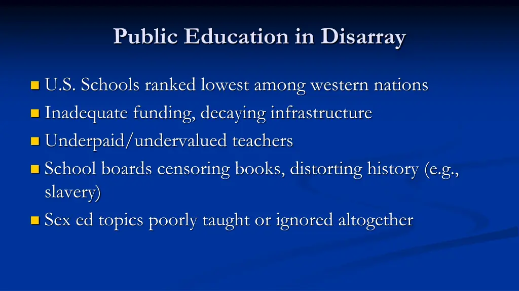 public education in disarray