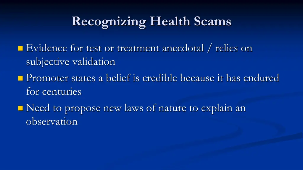 recognizing health scams 1