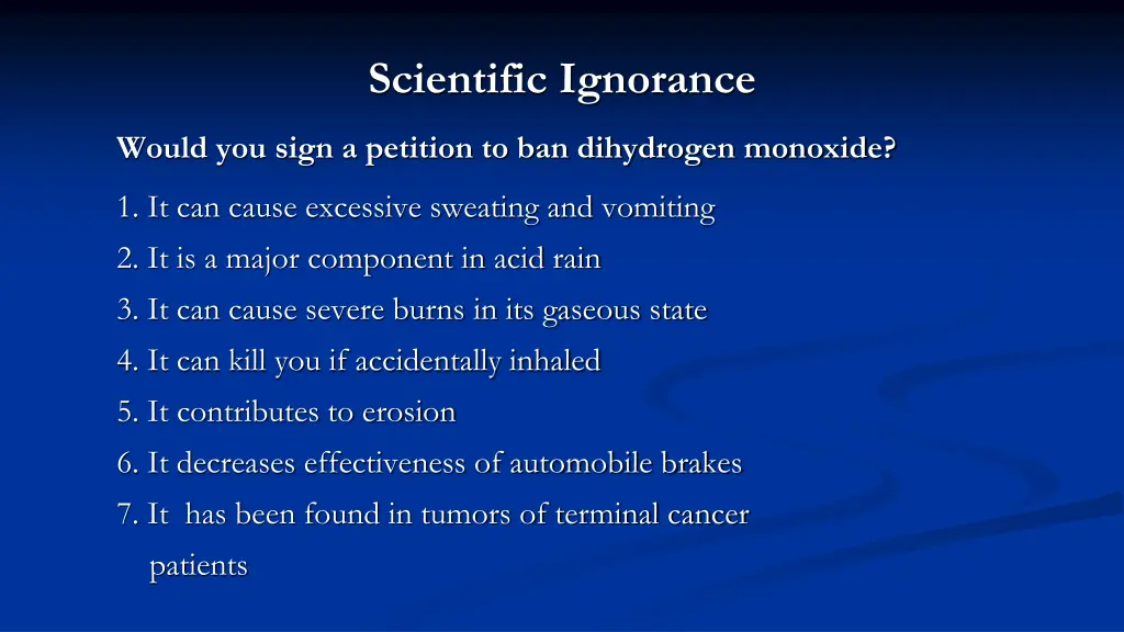scientific ignorance