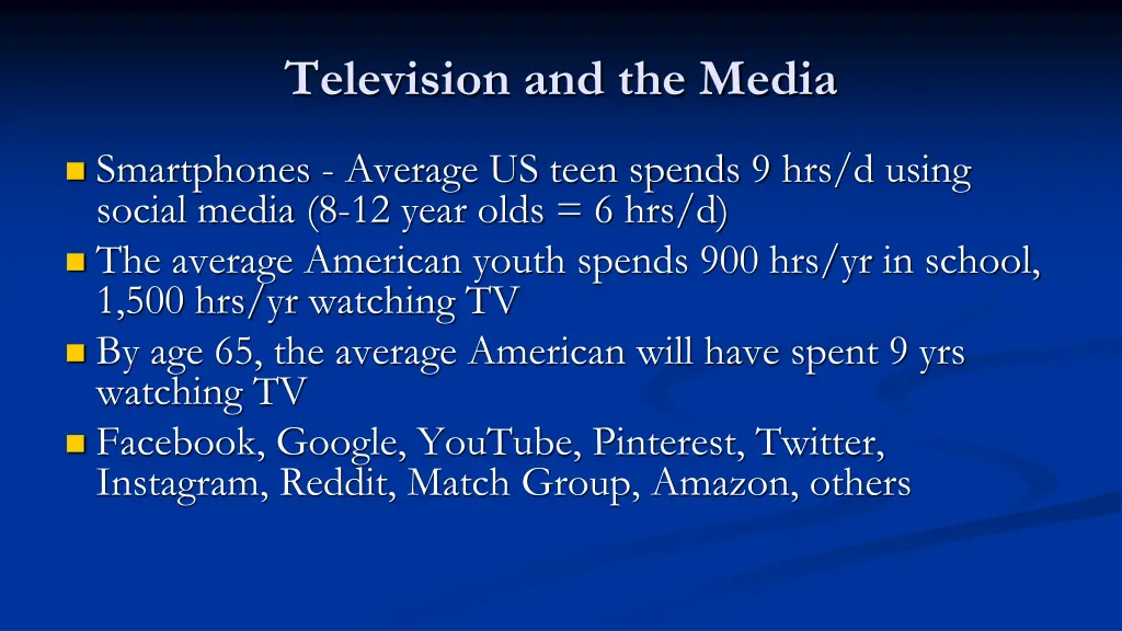 television and the media