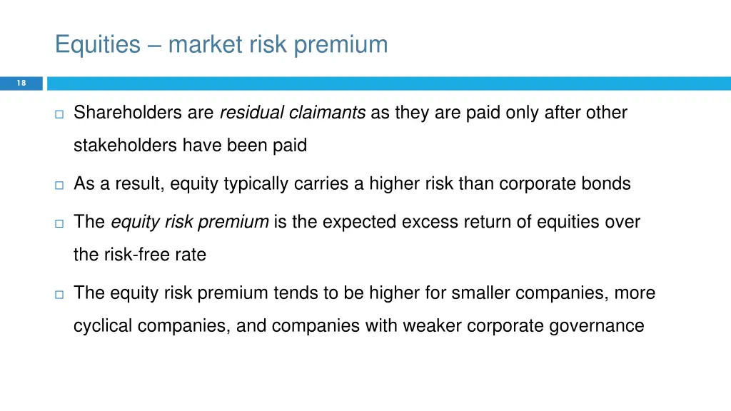 equities market risk premium