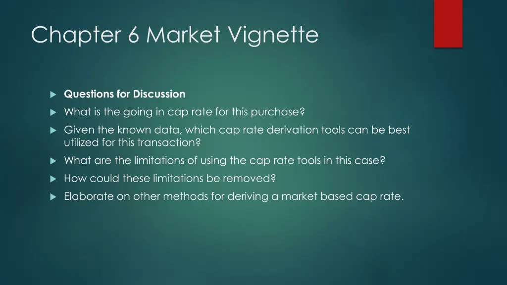 chapter 6 market vignette