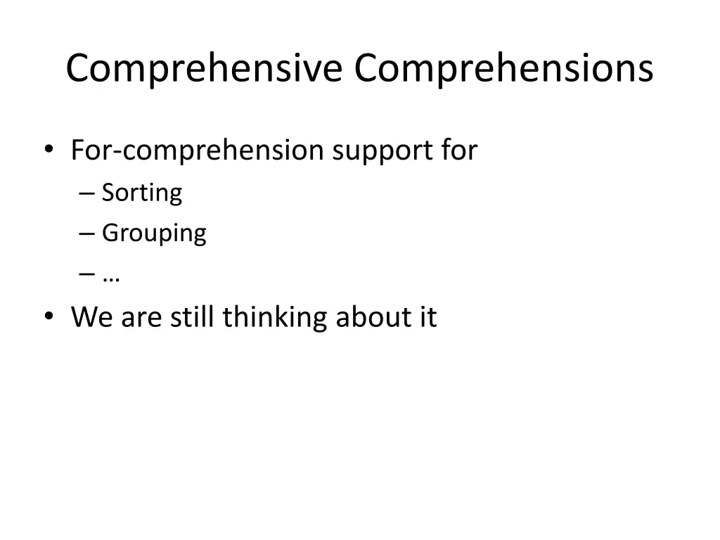 comprehensive comprehensions
