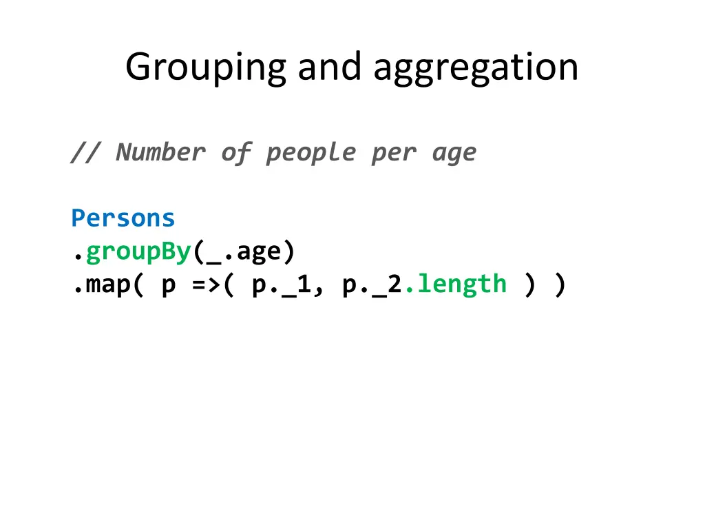 grouping and aggregation