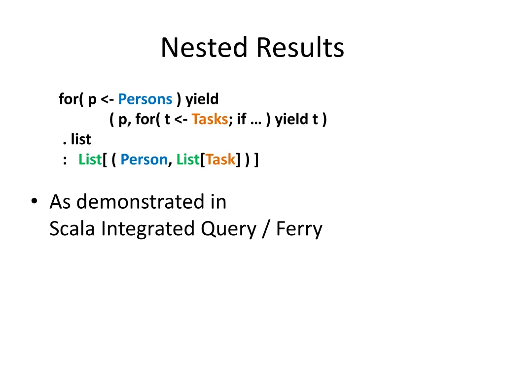 nested results