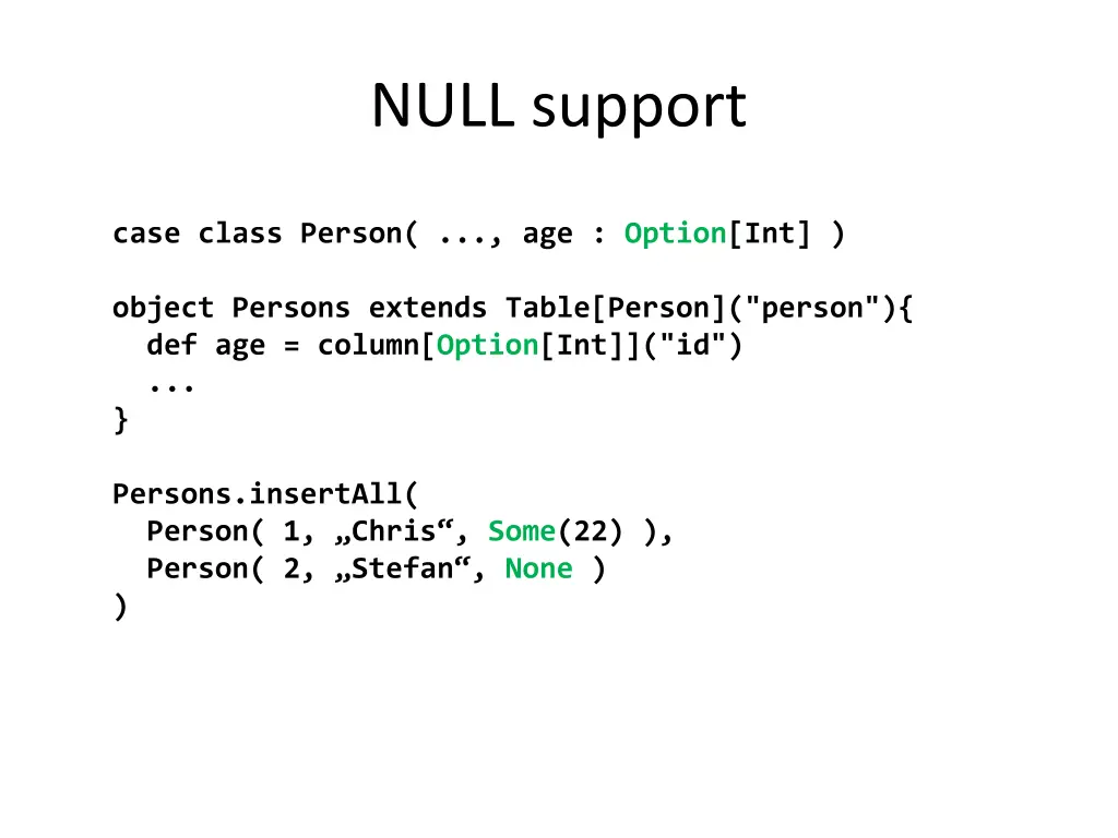 null support