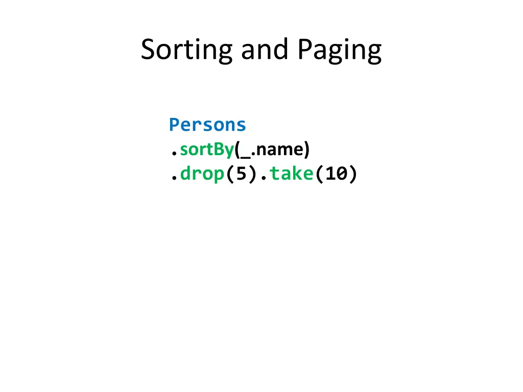 sorting and paging