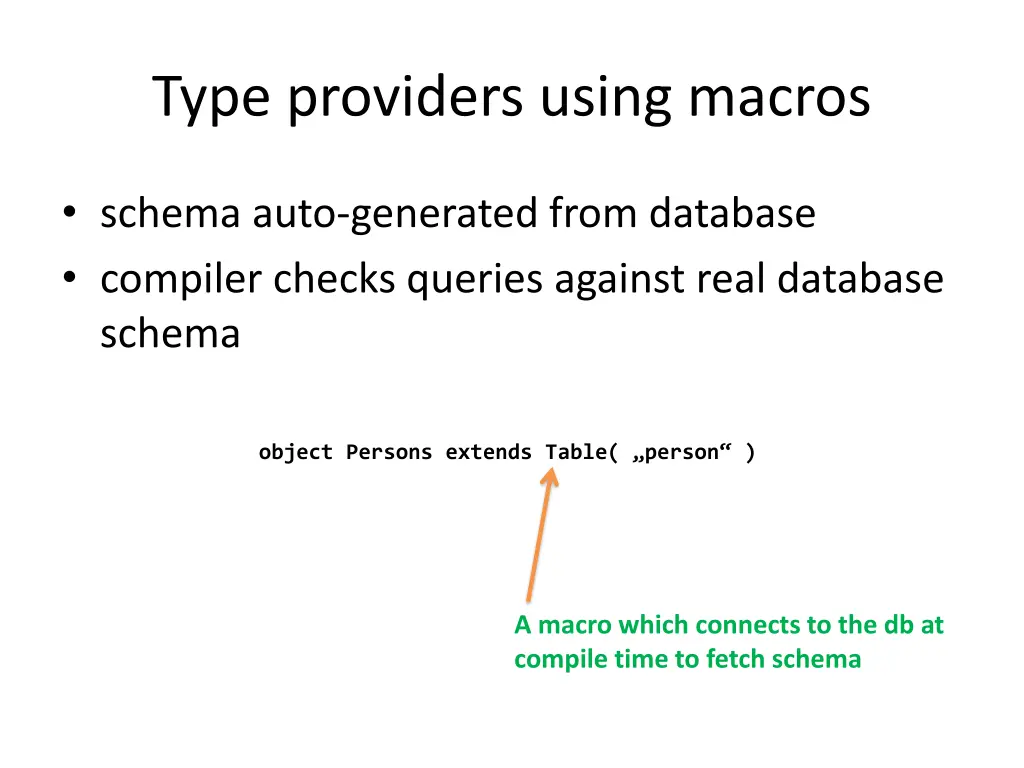 type providers using macros