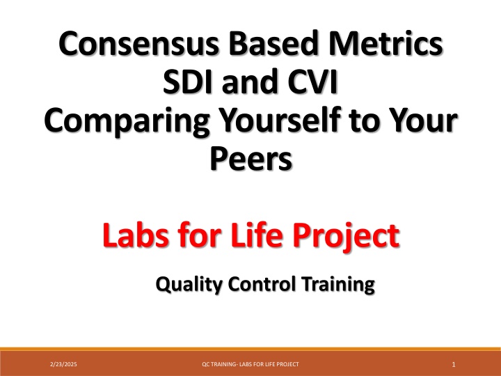 consensus based metrics sdi and cvi comparing
