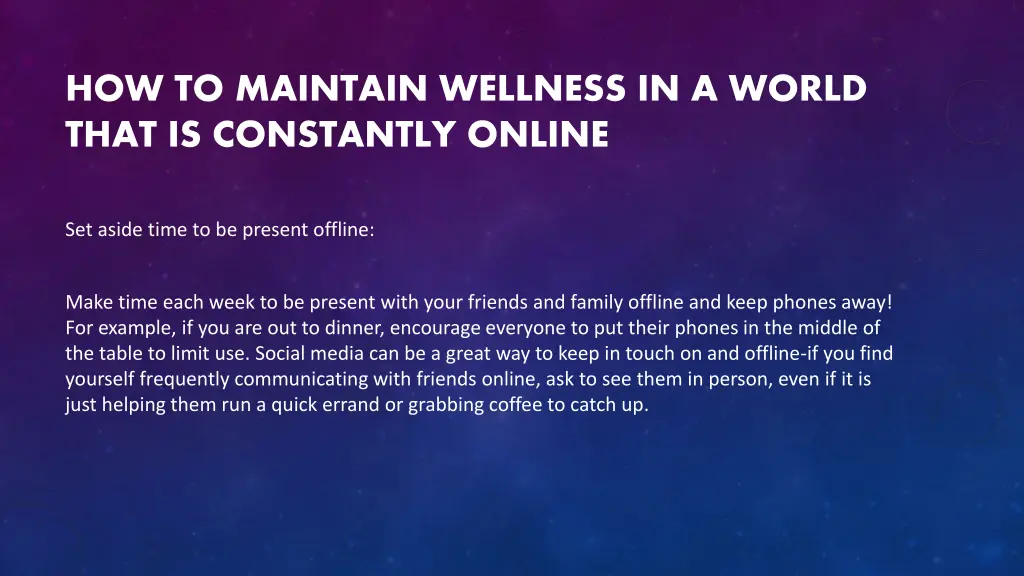 how to maintain wellness in a world that 2