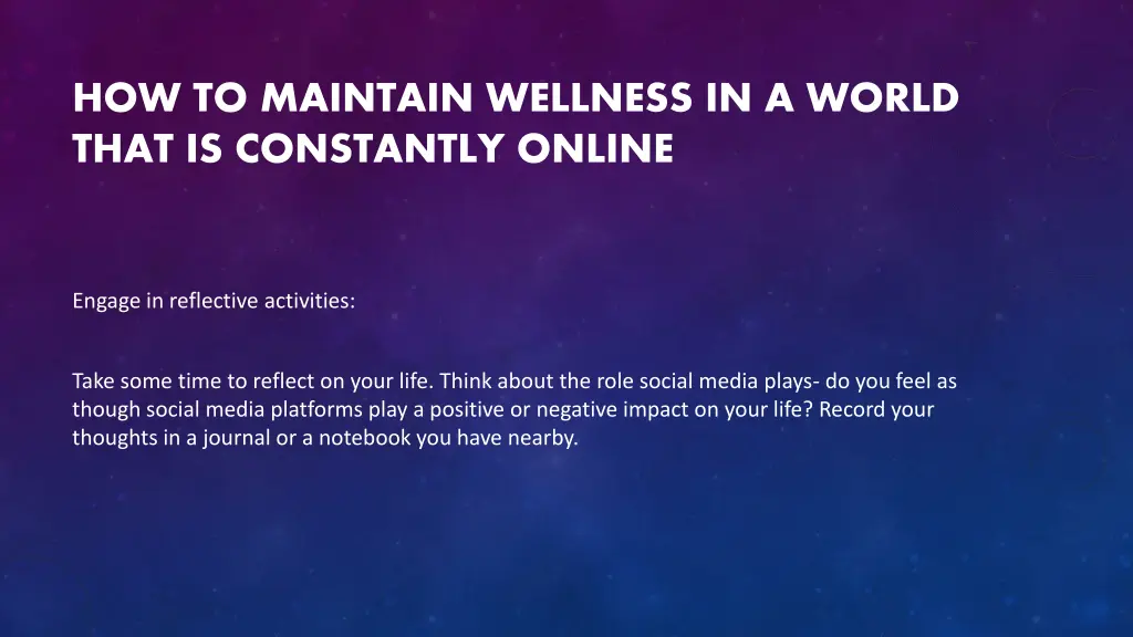 how to maintain wellness in a world that 3