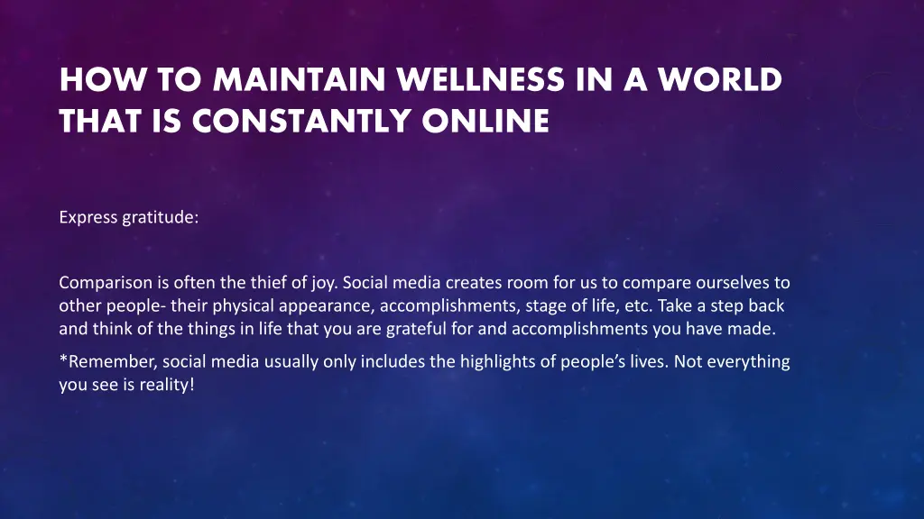how to maintain wellness in a world that 4