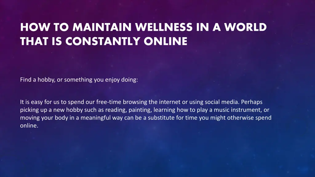how to maintain wellness in a world that 5