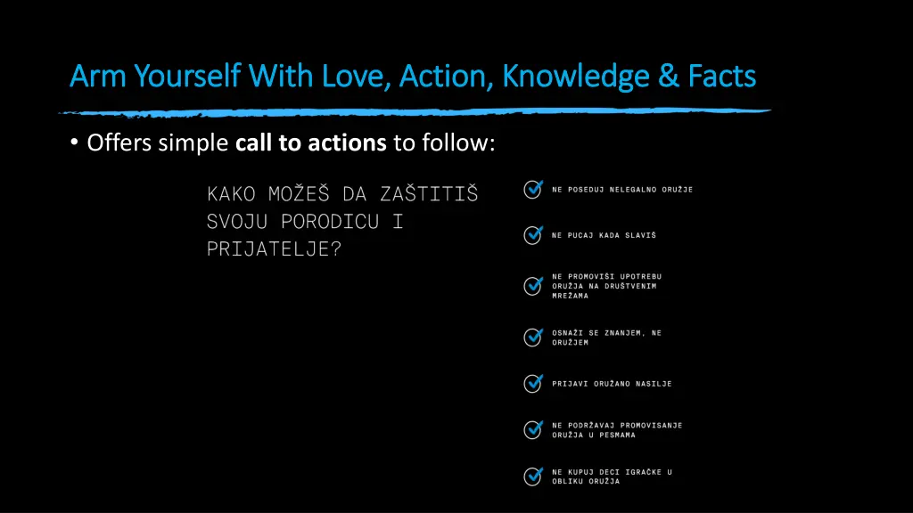 arm yourself with love action knowledge facts 3