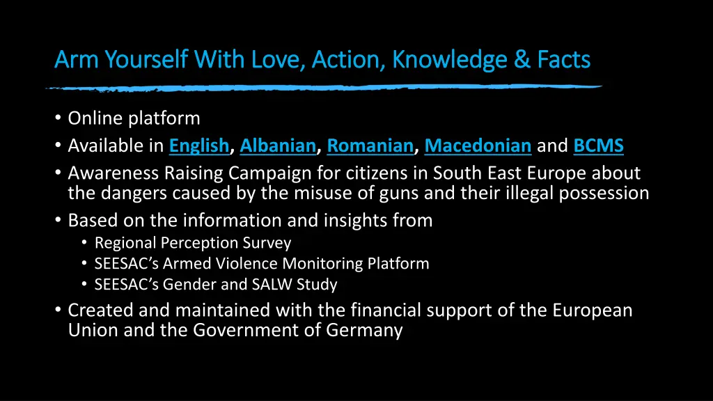arm yourself with love action knowledge facts