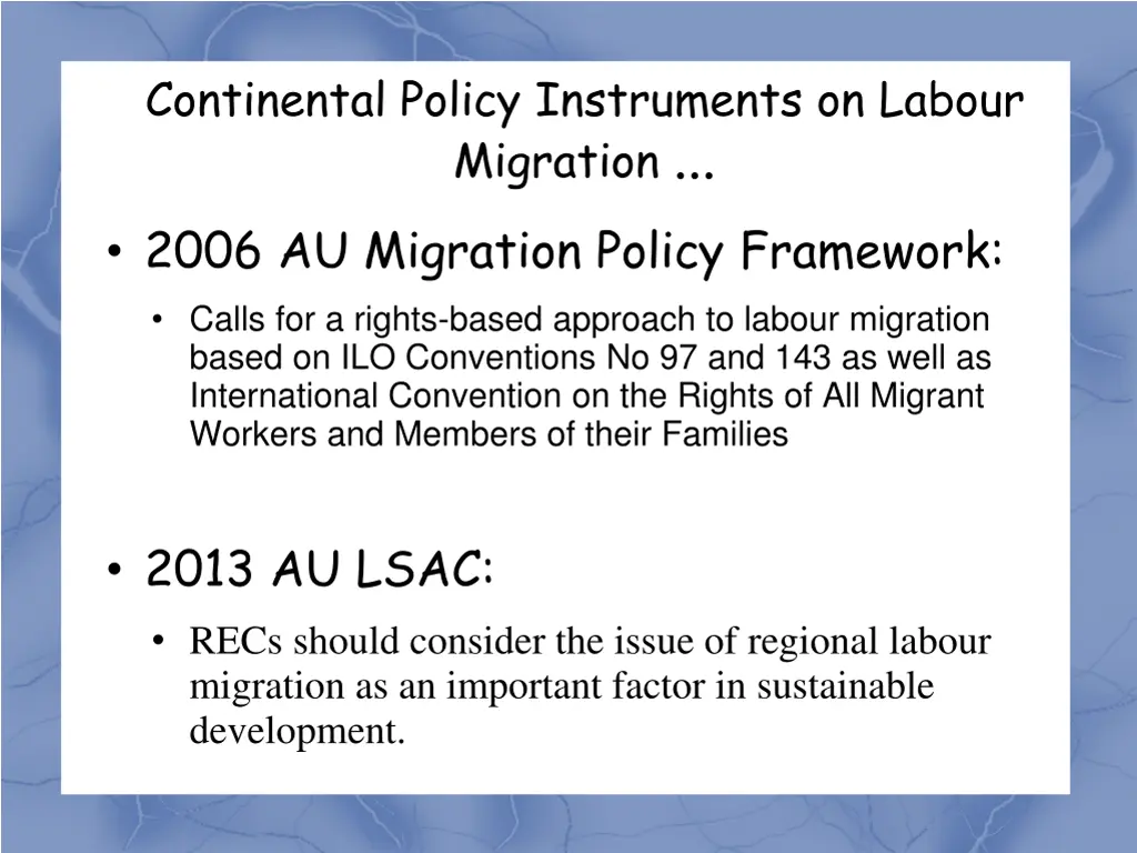 continental policy instruments on labour