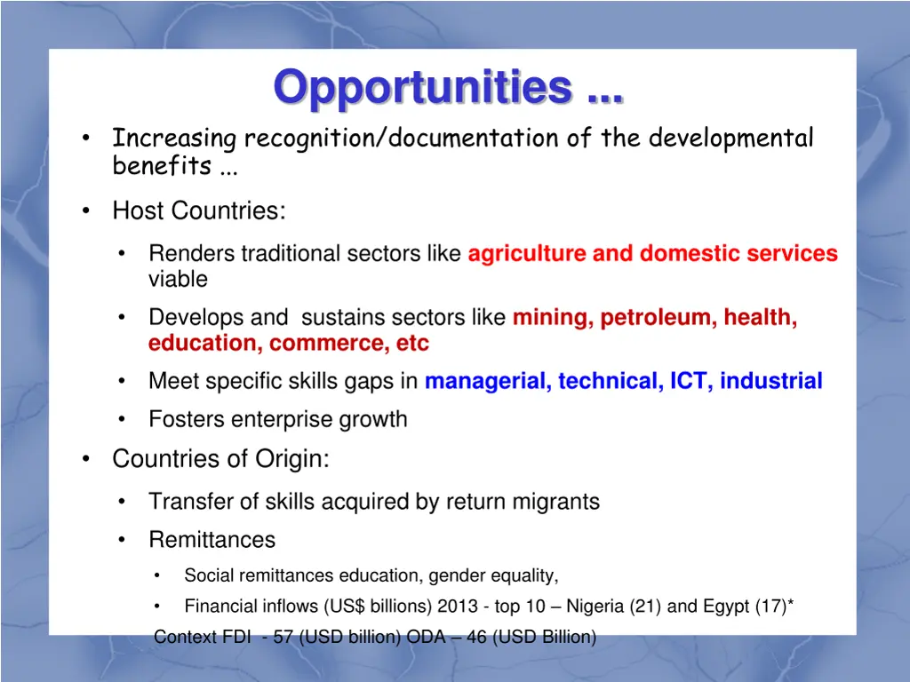 opportunities