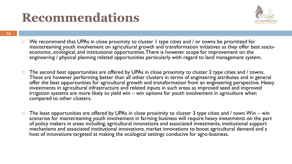 recommendations