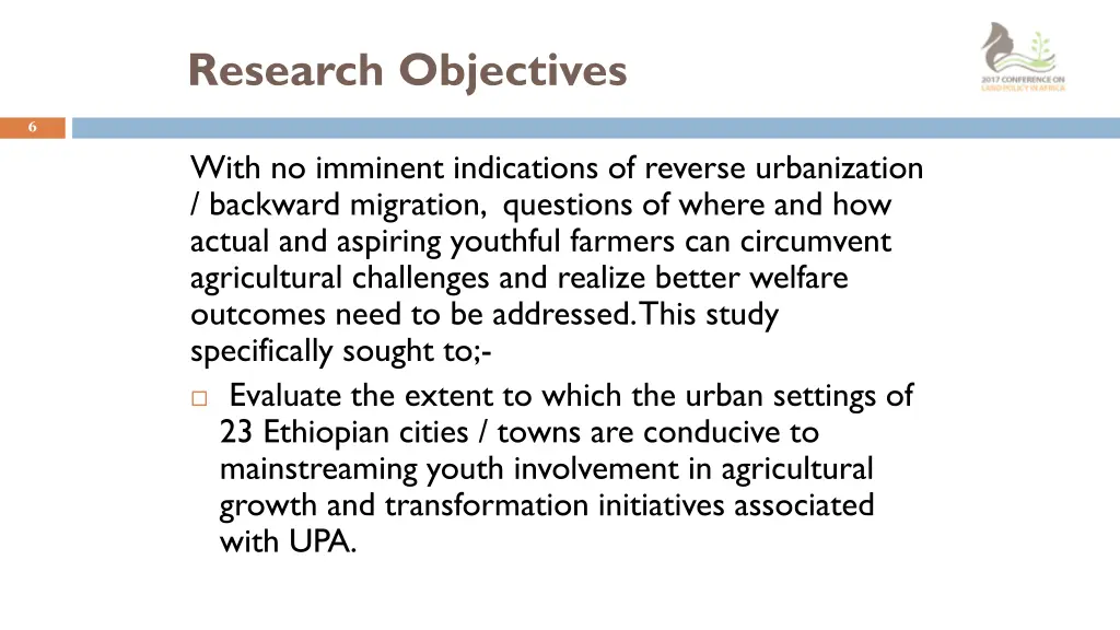 research objectives